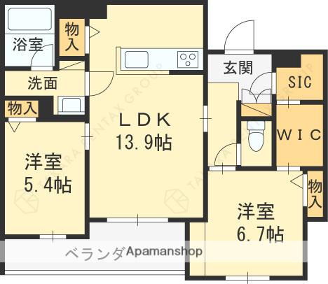 シャーメゾン フェレザ(2LDK/3階)の間取り写真