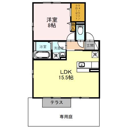 トワヴェールI(1LDK/1階)の間取り写真