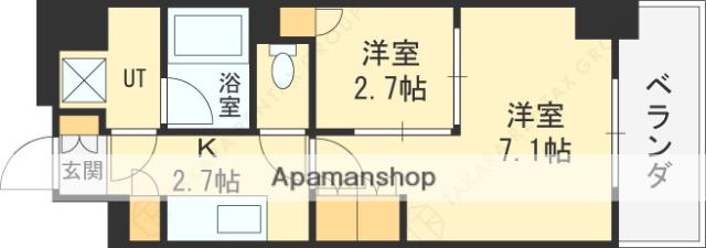 ウエリスアーバン守口(2K/10階)の間取り写真