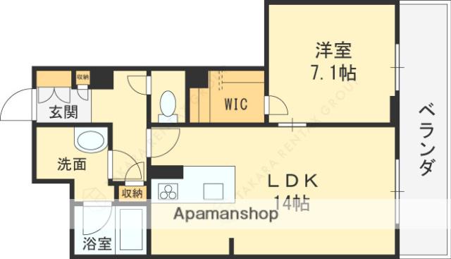 シャーメゾンスイート森小路(1LDK/3階)の間取り写真