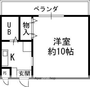 エトワール土橋(1K/2階)の間取り写真