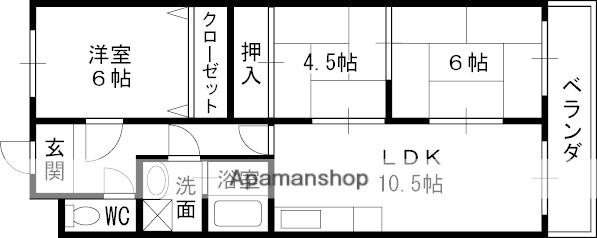 サンヴェール高槻(3LDK/1階)の間取り写真