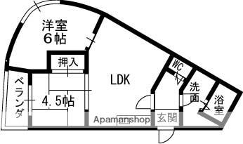 ブライトン高槻(2LDK/4階)の間取り写真