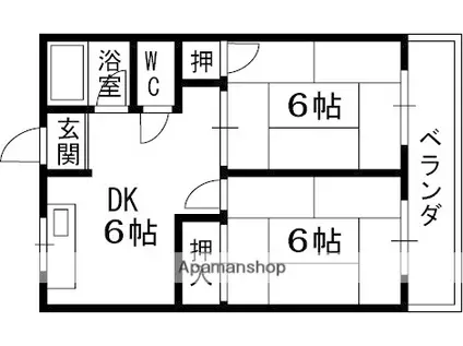 田村ビル(2DK/2階)の間取り写真