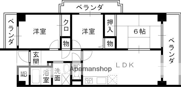 デイグラン鶴見イースト(3LDK/2階)の間取り写真