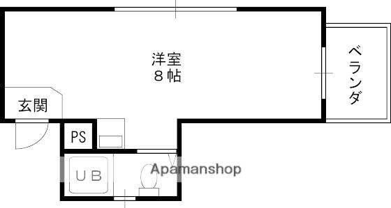 丸橋ハイム(ワンルーム/1階)の間取り写真