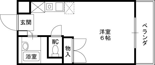 レオパレス 甲東園(1K/2階)の間取り写真