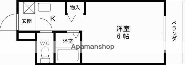レヂデンス夙川(ワンルーム/1階)の間取り写真
