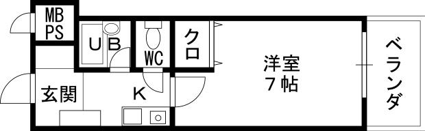 エスポワール西宮(1K/5階)の間取り写真