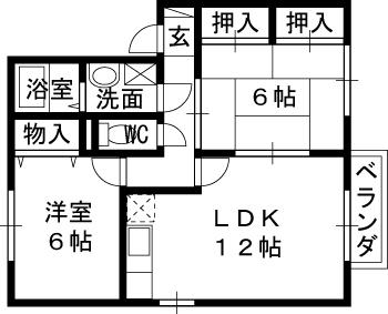 ハイツコヘイ(2LDK/1階)の間取り写真