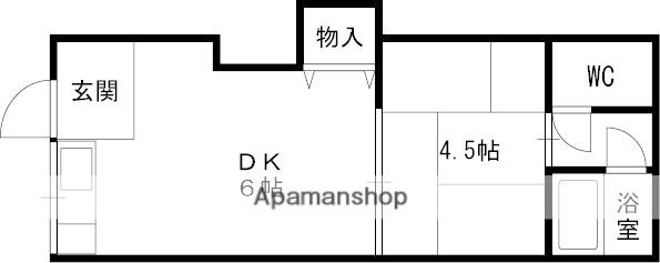 山本ハウス(1DK/1階)の間取り写真
