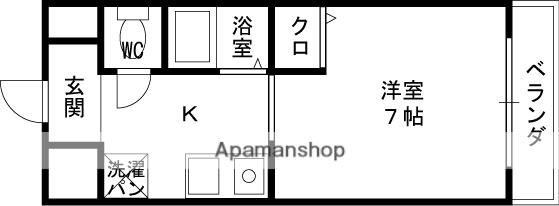 CASA ROSE HILL(1K/7階)の間取り写真