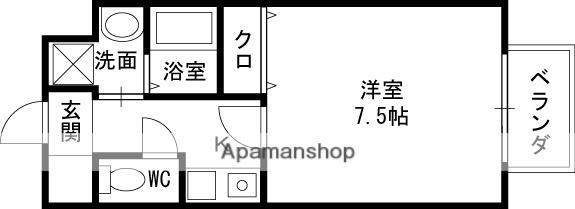D ALIVIO SENBAYASHI(1K/7階)の間取り写真
