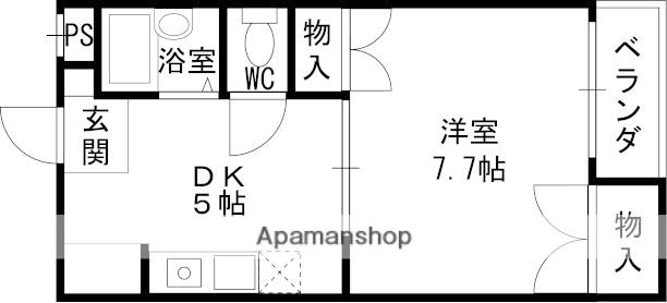 チェリーコート2(1DK/2階)の間取り写真