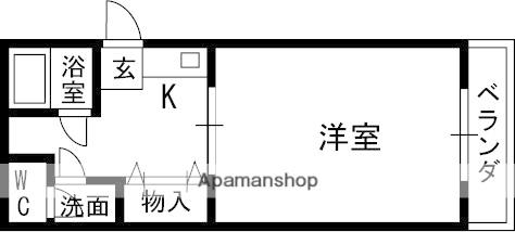 マンション末広(1K/3階)の間取り写真