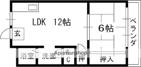 成和ハイツⅠ(1LDK/1階)の間取り写真