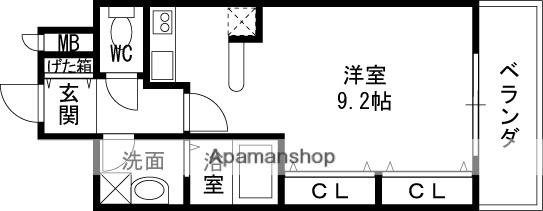 アドヴァンテージ守口(ワンルーム/2階)の間取り写真