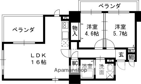 GROOVE守口駅前(2LDK/3階)の間取り写真