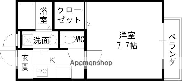 メゾンドボヌール(1K/2階)の間取り写真