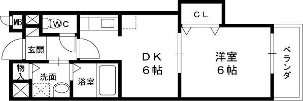 ボヌールレジダンスTM(1DK/1階)の間取り写真