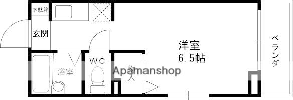 ソラーレ中宮(ワンルーム/2階)の間取り写真