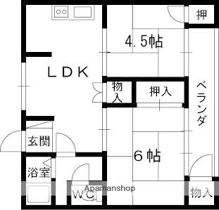 塚本マンション(2LDK/3階)の間取り写真