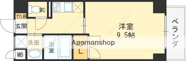 リバティ西三荘(1K/5階)の間取り写真