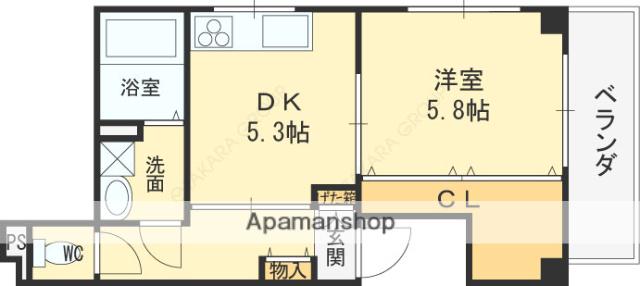 サンセールⅦ(1DK/1階)の間取り写真