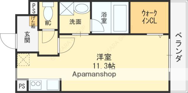 ボンジューネ(ワンルーム/1階)の間取り写真
