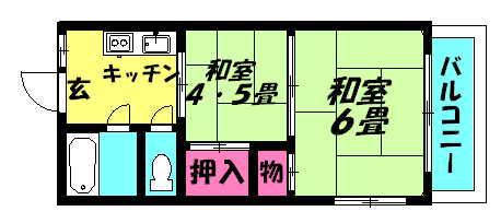 鈴木マンション(2DK/3階)の間取り写真