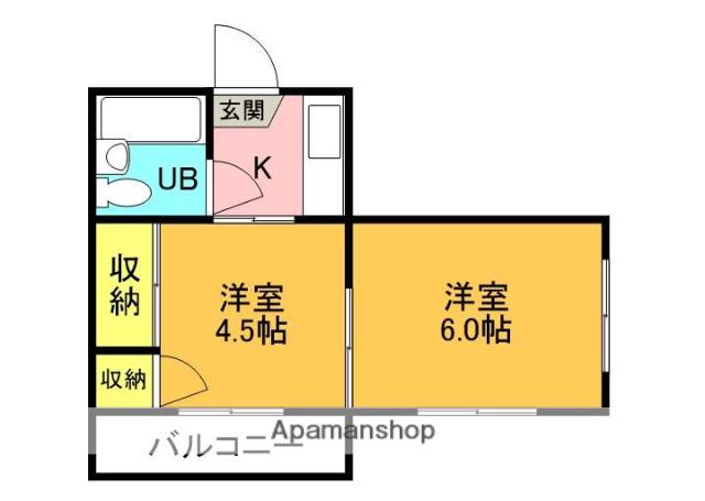 シャルマン三栗A棟B棟(2R/3階)の間取り写真