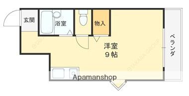 シャンテー甲斐田(ワンルーム/1階)の間取り写真