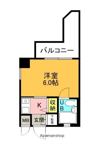 Mプラザ津田駅前1番館(1K/3階)の間取り写真