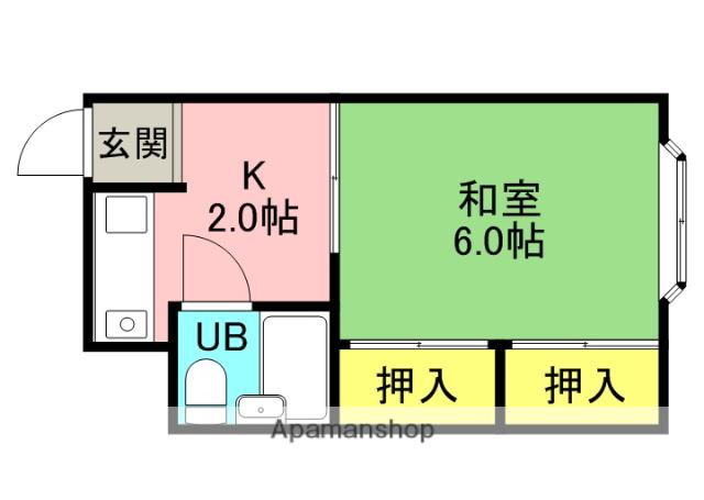 CLEAR HOSHIGAOKA 2(1K/1階)の間取り写真