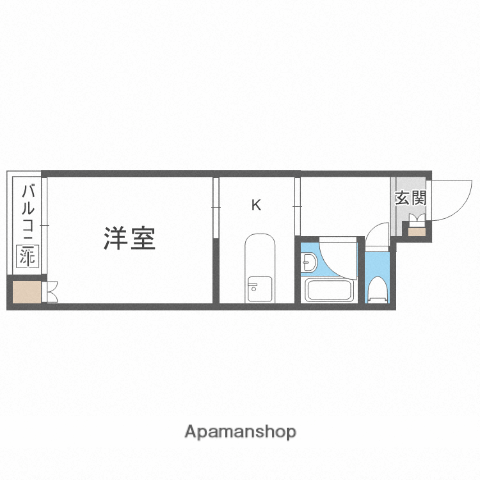 エクト3(1DK/3階)の間取り写真