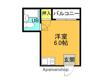 住地八坂マンション(ワンルーム/3階)の間取り写真