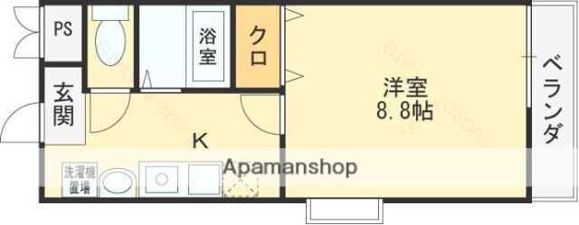 AROOM 光町(1K/4階)の間取り写真