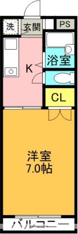 ラヴェニュー西牧野(1K/3階)の間取り写真