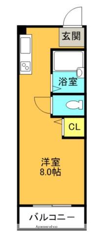 シャンテー招提(ワンルーム/2階)の間取り写真