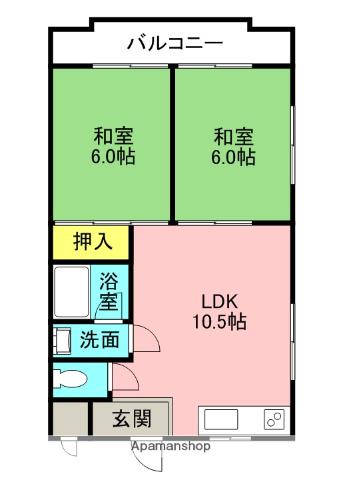 第二ミハマハイツ(2LDK/1階)の間取り写真