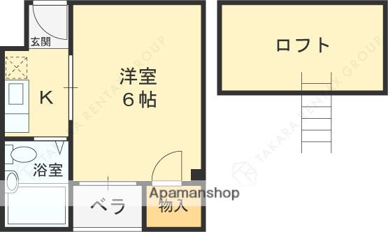 プチシャトー宮之阪(1K/3階)の間取り写真