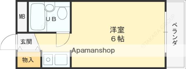 ハイツ家村(ワンルーム/1階)の間取り写真