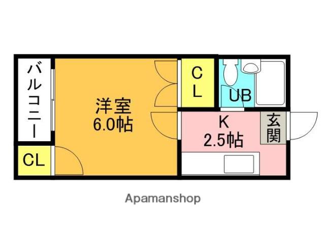 山戸ハイツ(1K/3階)の間取り写真