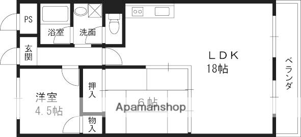 シャルマンコーポ香里ヶ丘(3LDK/4階)の間取り写真
