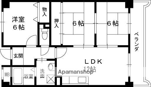 ポプレール大矢(3LDK/1階)の間取り写真