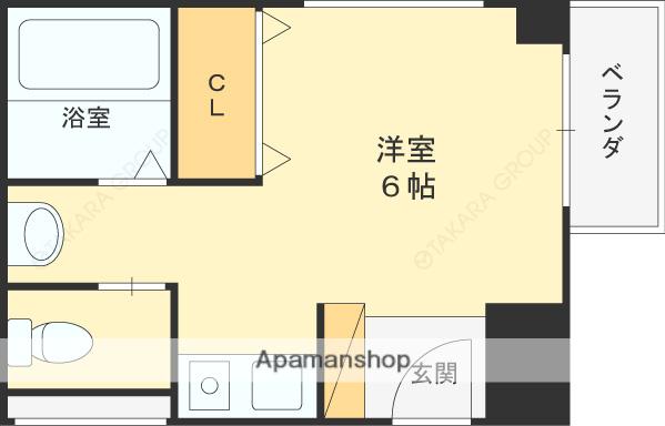 HAL高槻弐番館(ワンルーム/3階)の間取り写真