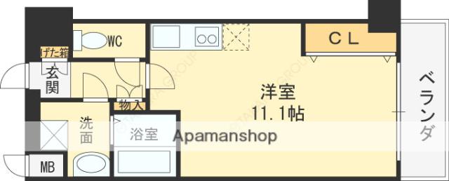 LA・VITAROSA 松栄(ワンルーム/4階)の間取り写真