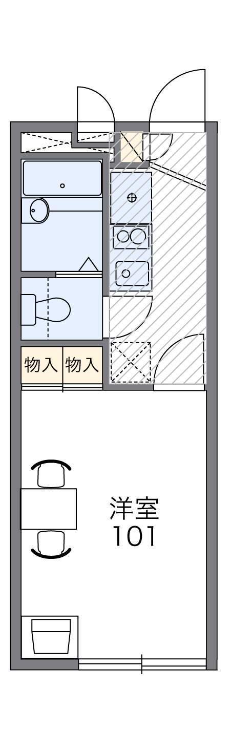 レオパレスIMPULⅡ(1K/2階)の間取り写真