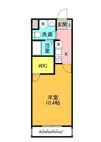 モダンアパートメント枚方岡山手町(1K/2階)の間取り写真