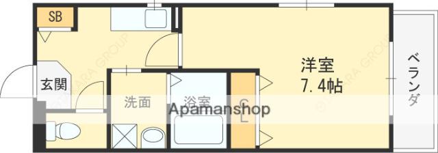 クラウド西宮北口(1K/3階)の間取り写真